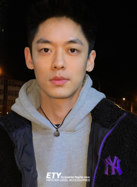 ETY银曜石黑绳醒狮吊坠项链