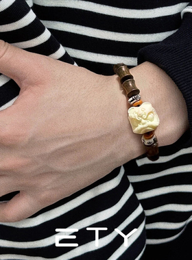 新中式国风绿檀手串小众