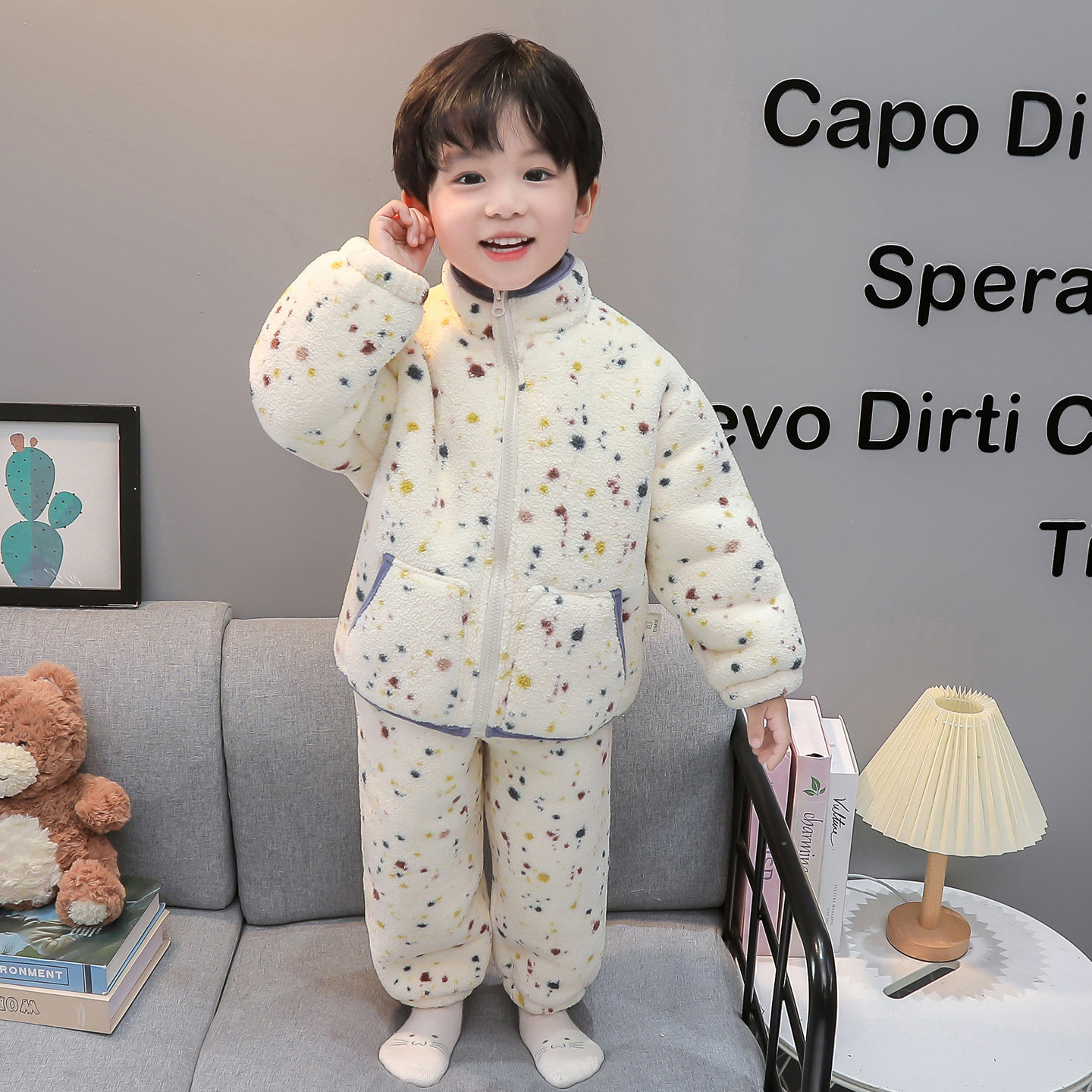 男童睡衣加绒加厚冬季珊瑚绒保暖套装2025新款中小儿童男孩家居服,淘宝优惠券,粉丝福利购,淘宝优惠卷