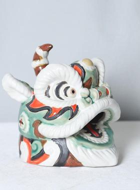 新中式国潮树脂舞狮醒狮子头摆件设样板房间客厅茶几电视柜装饰品