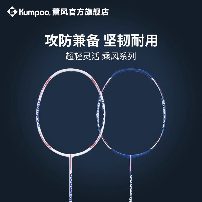 薰风新款羽毛球拍乘风8U全碳素纤维羽拍超轻专业男女单拍熏风正品 - 图0