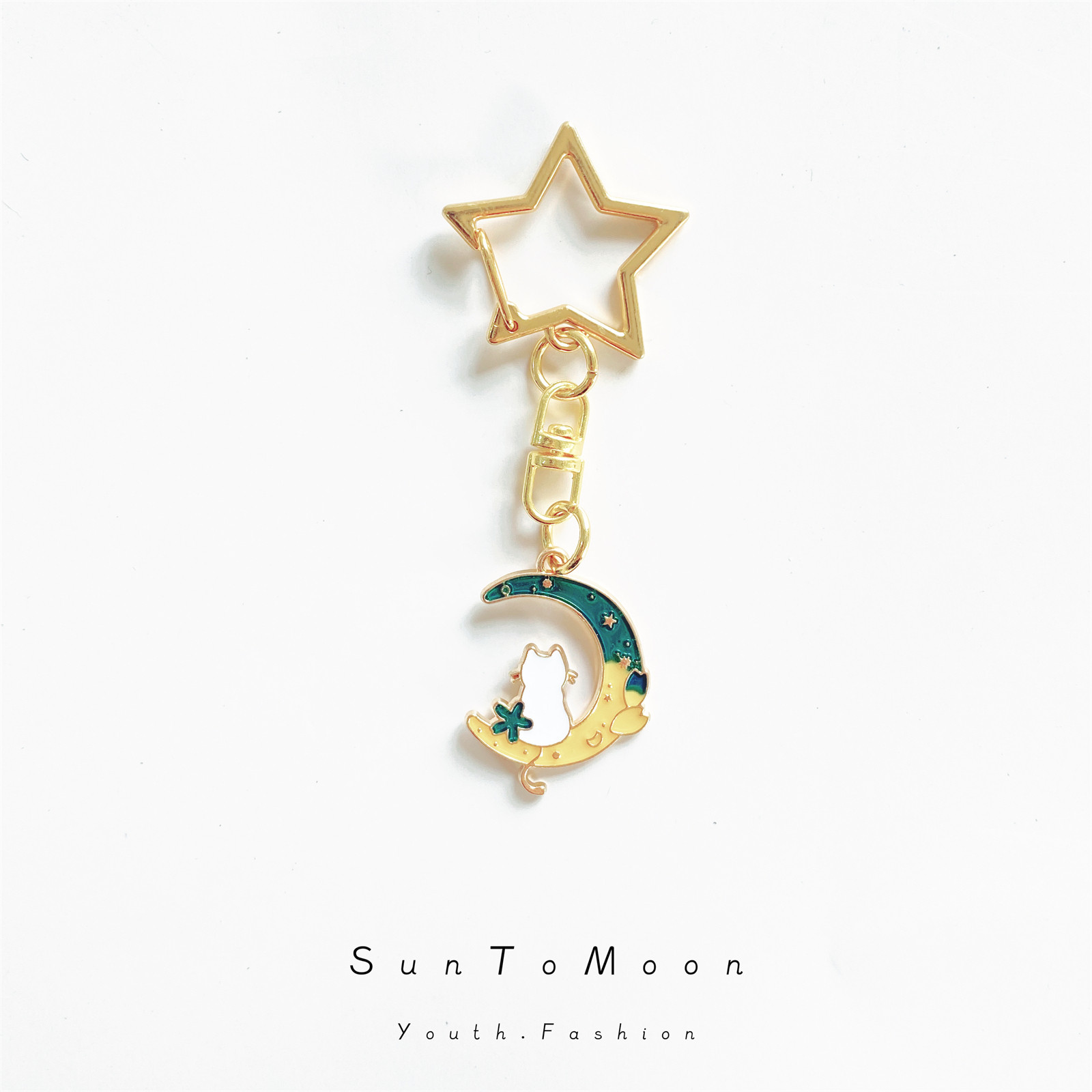 手作月亮星星可爱猫咪钥匙扣卡通原创包包挂件AirPods配饰少女心,淘宝优惠券,粉丝福利购,淘宝优惠卷