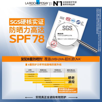 【直播专享】理肤泉大哥大防晒SPF78海边户外防水清爽隔离海外店O