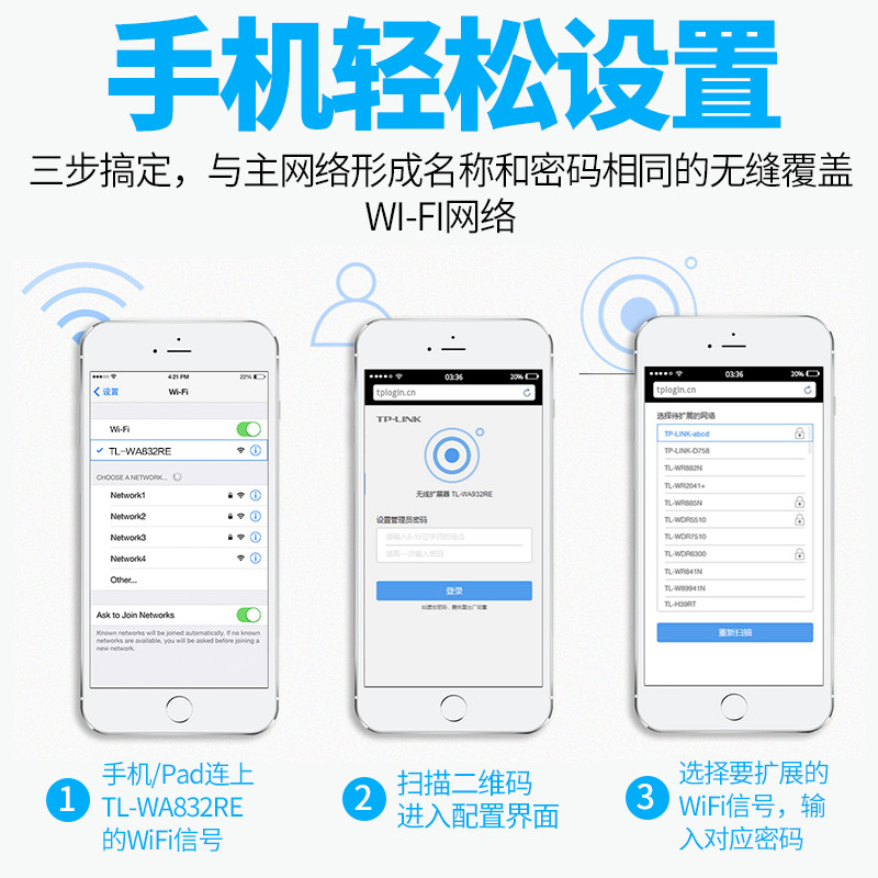 TP-LINK无线wifi信号扩大器路由器网络信号放大增强扩展器家用高速大功率穿墙桥接中继器wifi接收器 - 图3