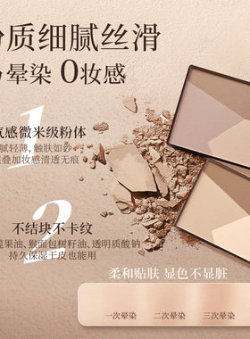 保税区CEZANNE倩丽/倩诗丽三色修容盘自然立体阴影鼻影多用细闪粉