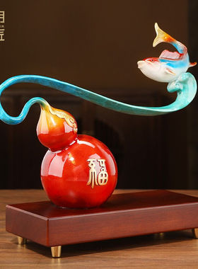 大明铜匠大明铜匠铜葫芦摆件家居玄关客厅办公室乔迁搬家礼物开业