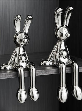 翻旧事轻奢高档坐姿电镀兔子摆件客厅桌面玄关酒柜电视柜吊脚哇哇