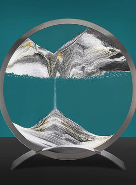 佰摆饰流沙画摆件创意沙漏客厅办公室酒柜电视柜装饰品生日礼物黄