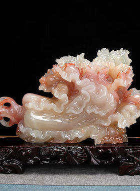 铂悦玺熙天然玉石白菜摆件家居招财摆件玄关酒柜客厅摆件送朋友老