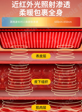 可穿戴红光理疗毯全身红外热敷光疗缓解肩颈震动无线多功能养护垫