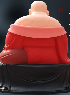 供奉古彩红衣弥勒佛佛像1米5高树脂笑佛像弥乐佛弥陀佛大肚弥勒佛