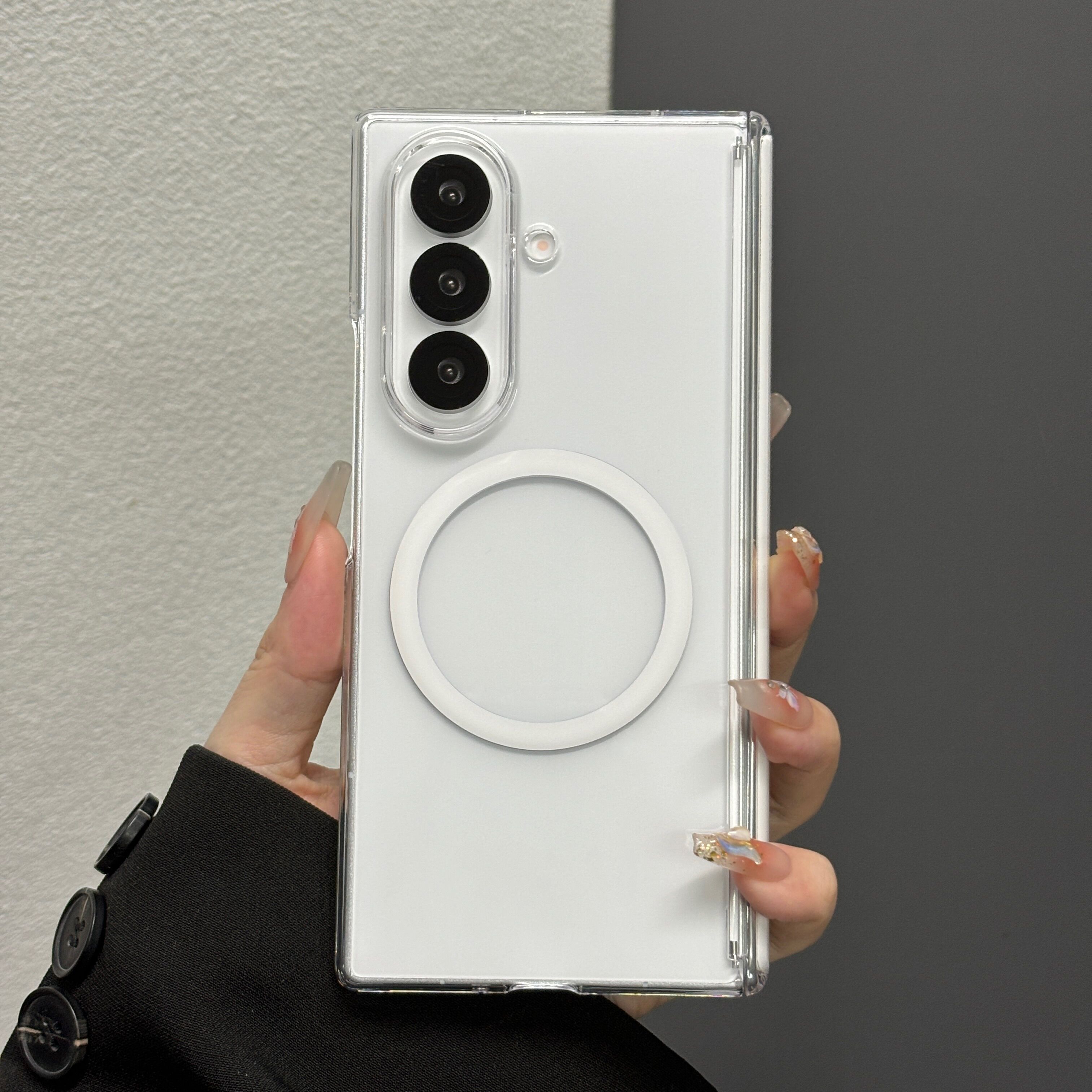 带前框中轴W26适用三星GalaxyZFold7手机壳ZFold6透明全包ZFold5防摔0零透内置磁吸ZFold4高清W25Galaxy - 图0