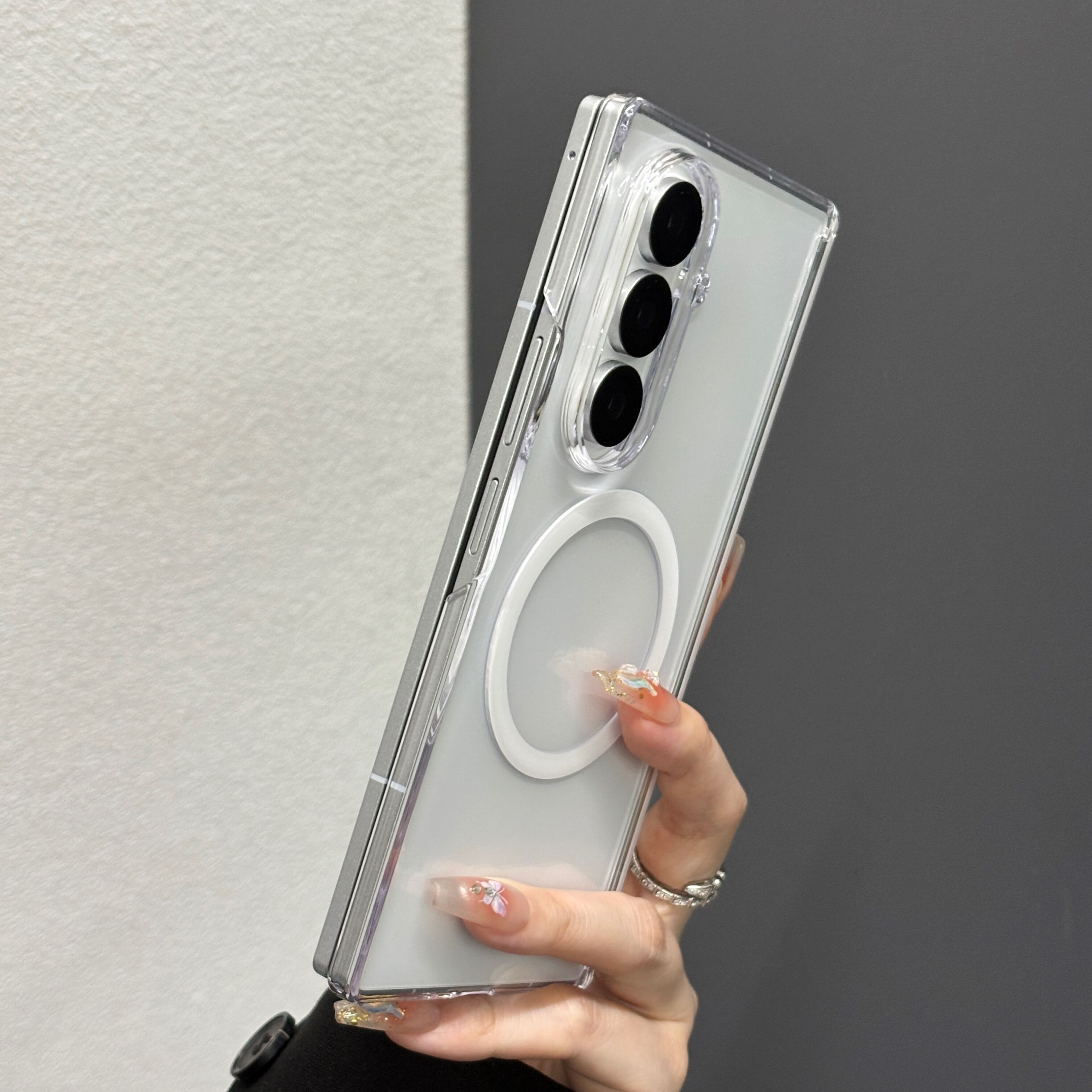 带前框中轴W26适用三星GalaxyZFold7手机壳ZFold6透明全包ZFold5防摔0零透内置磁吸ZFold4高清W25Galaxy - 图3