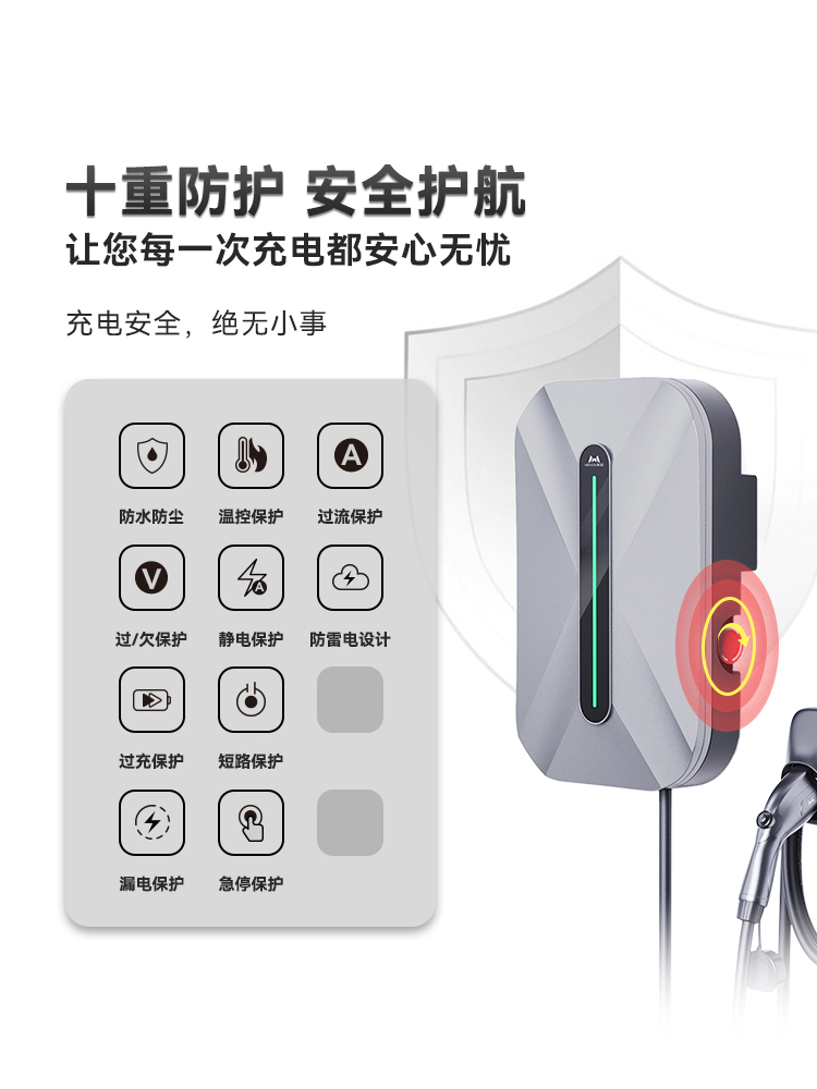 充电桩新能源电动汽车家用32A快充适用特斯拉比亚迪21/11/7kw - 图1