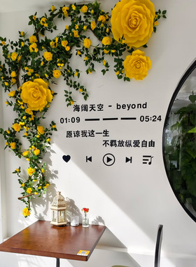 网红打卡瀑布花墙布置