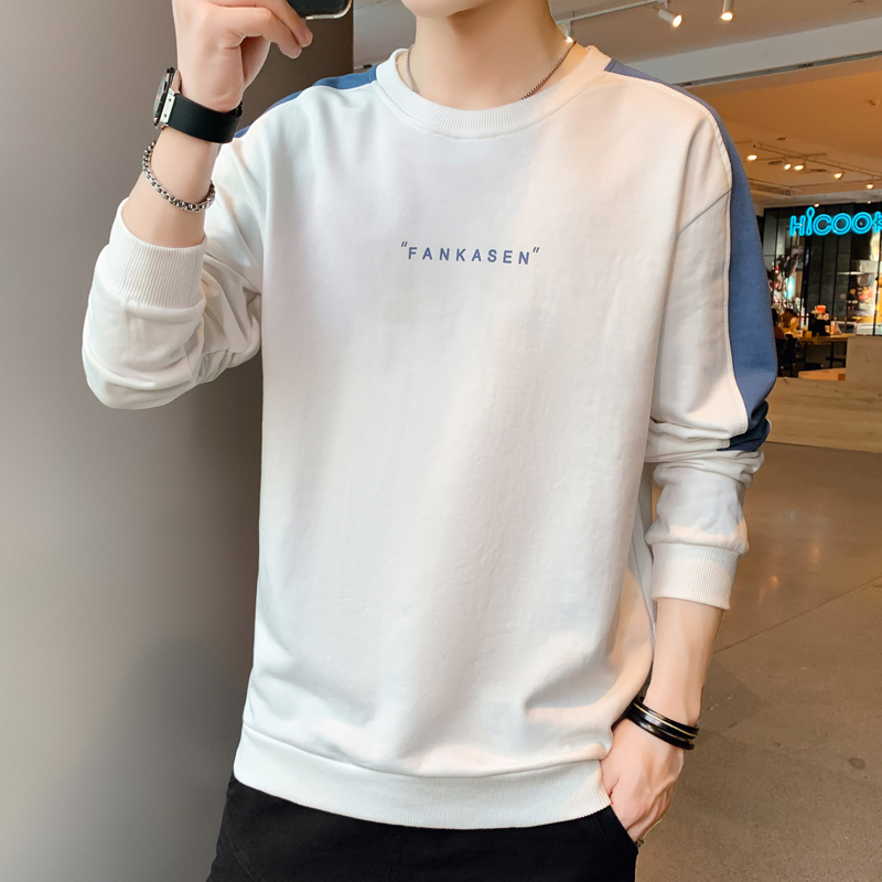 WASSUP BEE秋季男士衛衣打底上衣男潮流寬松T恤時尚百搭長袖男裝_WASSUPBEE旗艦店_男裝