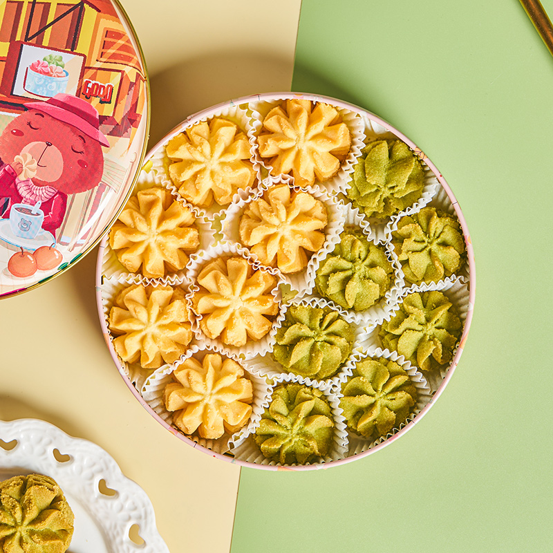 优乐熊小熊饼干双拼曲奇150gx3盒原味黄油三味组合草莓抹茶巧克力