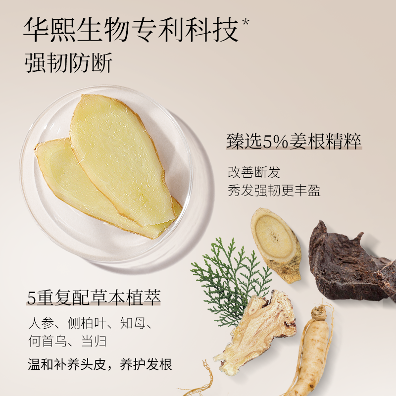 【华熙生物】三森万物生姜洗发水防断发提韧性清爽
