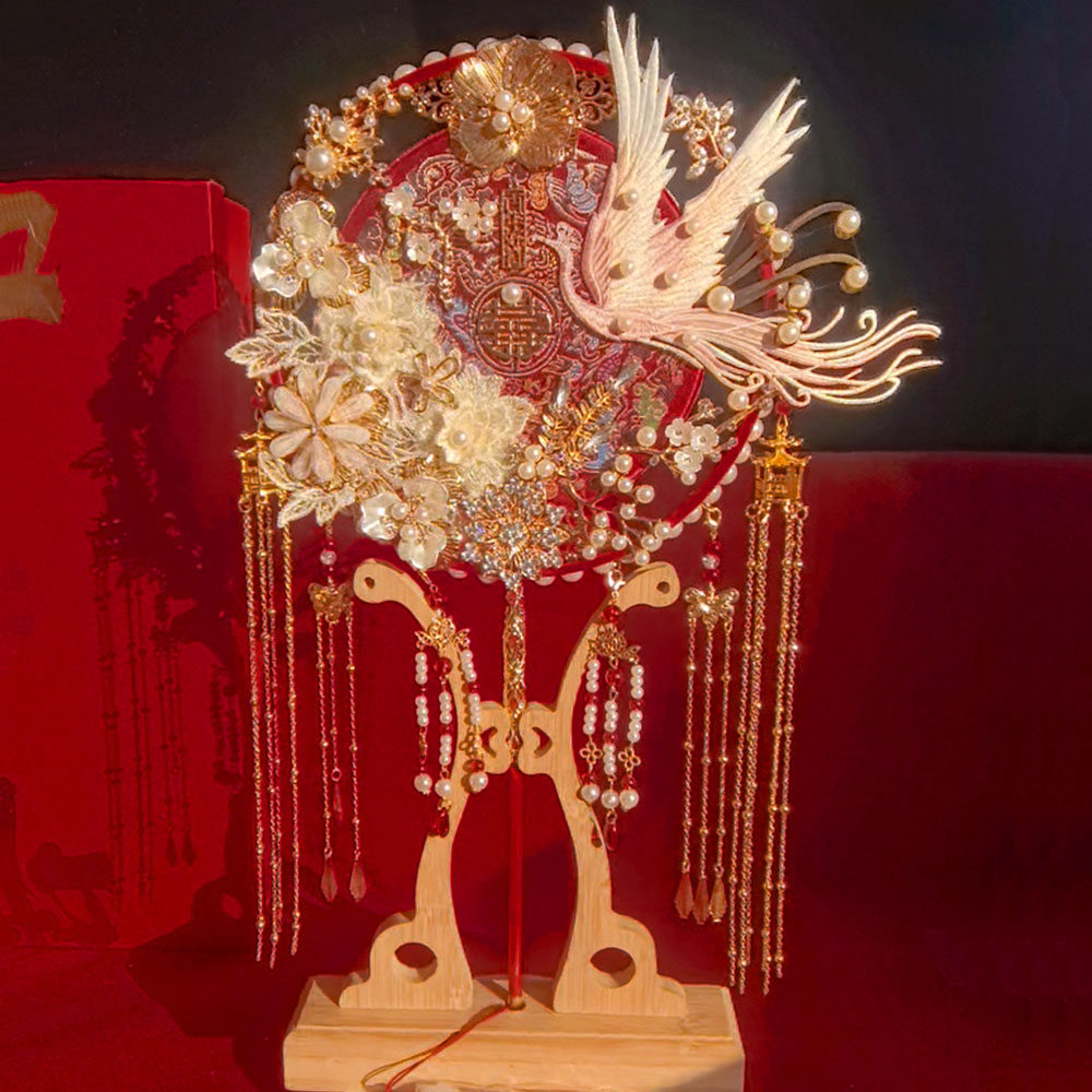 新娘团扇diy材料包手工喜扇中式成品婚礼双面高级结婚送新人礼物,淘宝优惠券,粉丝福利购,淘宝优惠卷