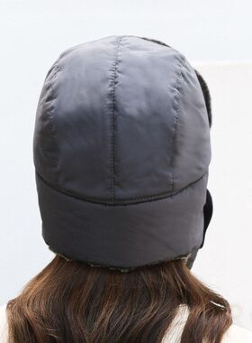 简约雷锋帽男士帽秋冬季防寒帽子冬天骑电动车加厚防风保暖棉帽女