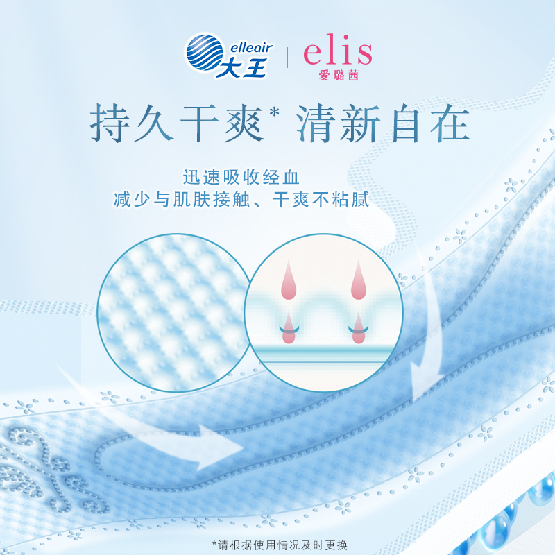 【顺手买一件】大王elis爱璐茜天使棉柔日夜4片组合卫生巾干爽-图2