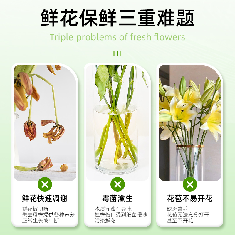 施多乐鲜花保鲜剂家用插花营养液玫瑰百合花店通用型袋装延长花期 - 图0