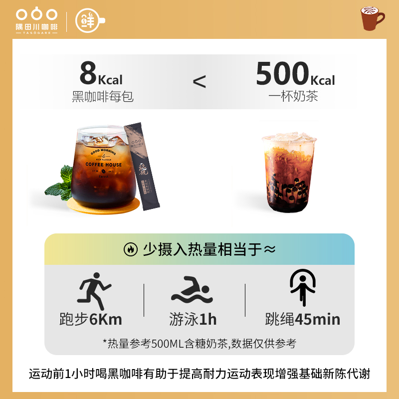 隅田川一发入魂速溶黑咖啡美式0蔗糖0添加偶田川咖啡粉便携条装