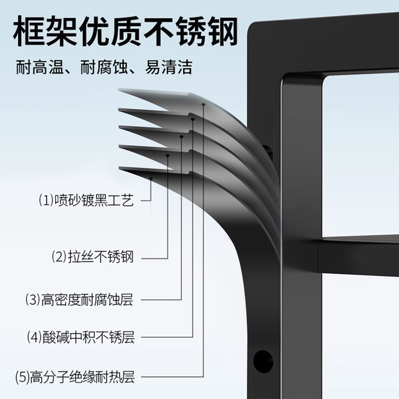 厨房下水槽置物架可伸缩橱柜分层架柜内隔板架锅具收纳架子储物架-图0