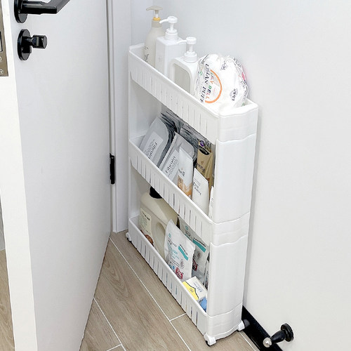 门后夹缝置物架卫生间缝隙浴室超窄款收纳柜极窄架子收纳架小推车 - 图0