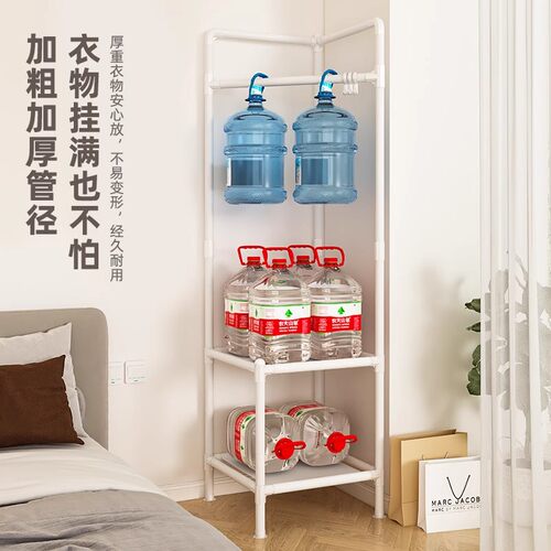 转角衣帽架落地卧室家用室内衣服收纳架子入户简易客厅阳台挂衣架 - 图1