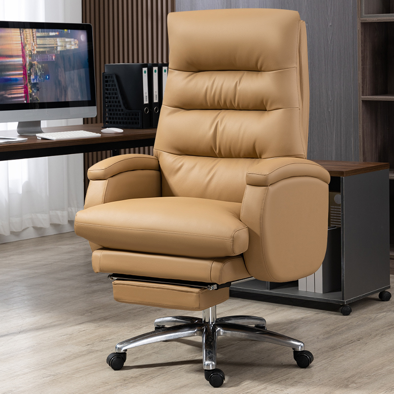 办公椅人体工学可躺电脑椅家用靠背学习座电竞沙发椅子真皮老板椅 - 图0
