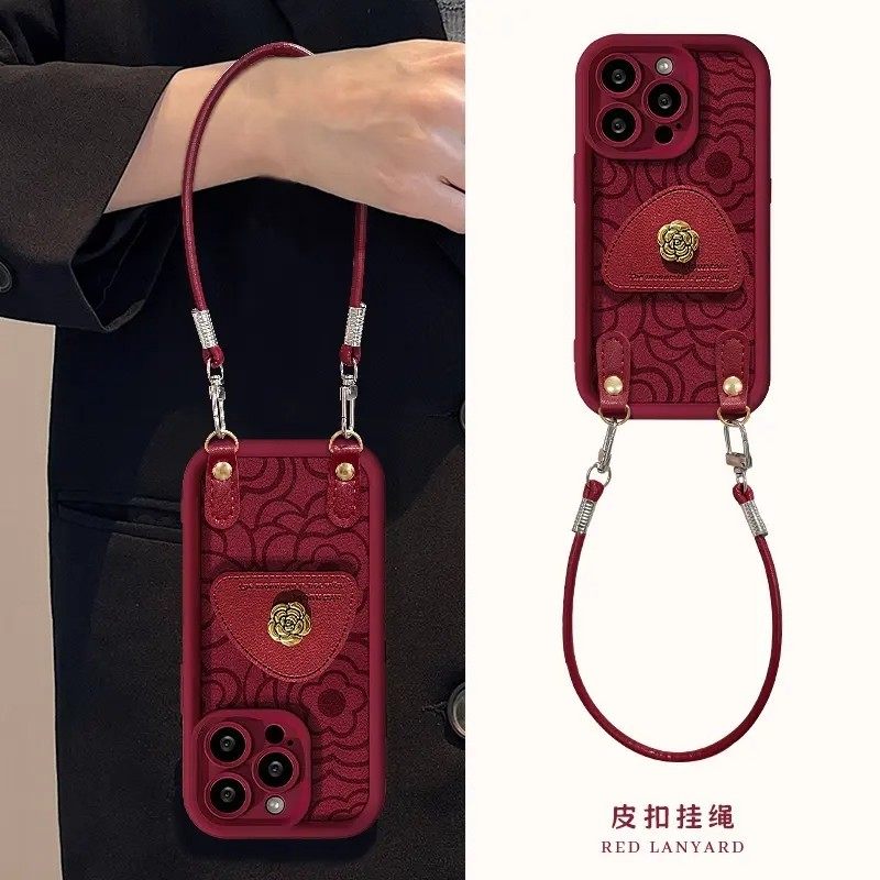 酒红花纹适用小米17Promax/15/14/13手机壳Civi5Pro红米k90/80/70/60女新款12支架Redmi至尊note15/14+保护套,淘宝优惠券,粉丝福利购,淘宝优惠卷