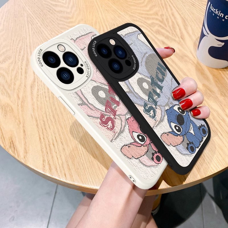 潮牌史迪仔适用苹果16/15/14可爱手机壳新款iPhone13promax简约款8/7/6plus软硅胶全包防摔11pro/xsmax保护套
