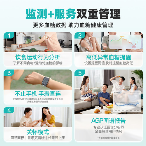 [2盒装]硅基动感动态血糖仪免扎手指24h实时血糖监测旗舰店 - 图1