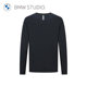 BMW STUDIO BMW men's winter tops fashionable and versatile Devin brushed round neck long sleeve men's T-shirt