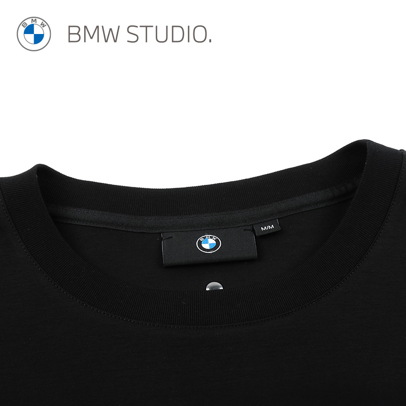 BMW Studio宝马男装T恤2023春秋新款简约休闲长袖舒服男士T恤衫