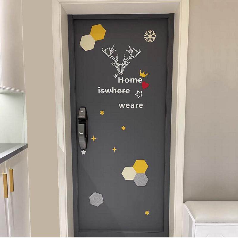 奶油风毛毡门贴自粘防盗门翻新入户门旧木门改造隔音墙贴创意装饰,淘宝优惠券,粉丝福利购,淘宝优惠卷