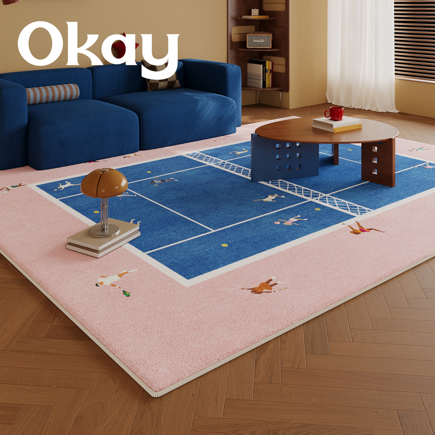 Rhythm tennis large carpet living room sofa coffee table floor mat high-end simple bedroom bedside blanket large area full carpet