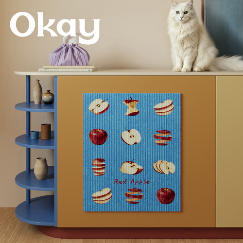 okay红果切片猫抓垫耐抓加厚耐磨玩具背胶猫抓板沙发家具保护贴墙 - 图1