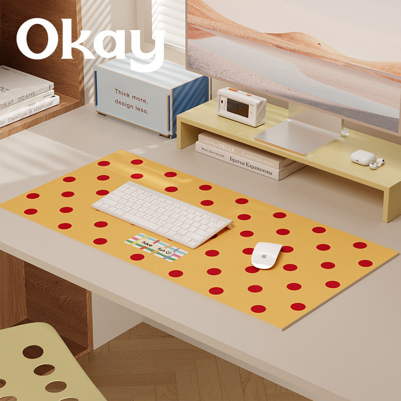 okay复古波点鼠标垫家用办公书桌垫简约高级感电竞电脑键盘桌面垫,淘宝优惠券,粉丝福利购,淘宝优惠卷