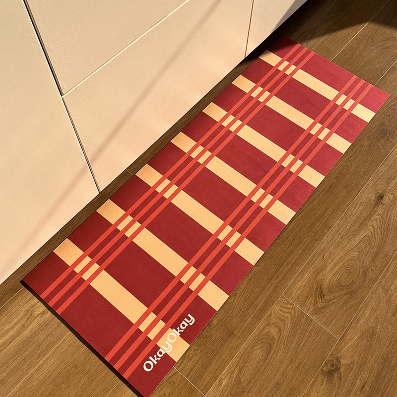okay条纹 红色喜庆现代厨房地垫吸水防滑脚垫防油耐脏可擦免洗,淘宝优惠券,粉丝福利购,淘宝优惠卷