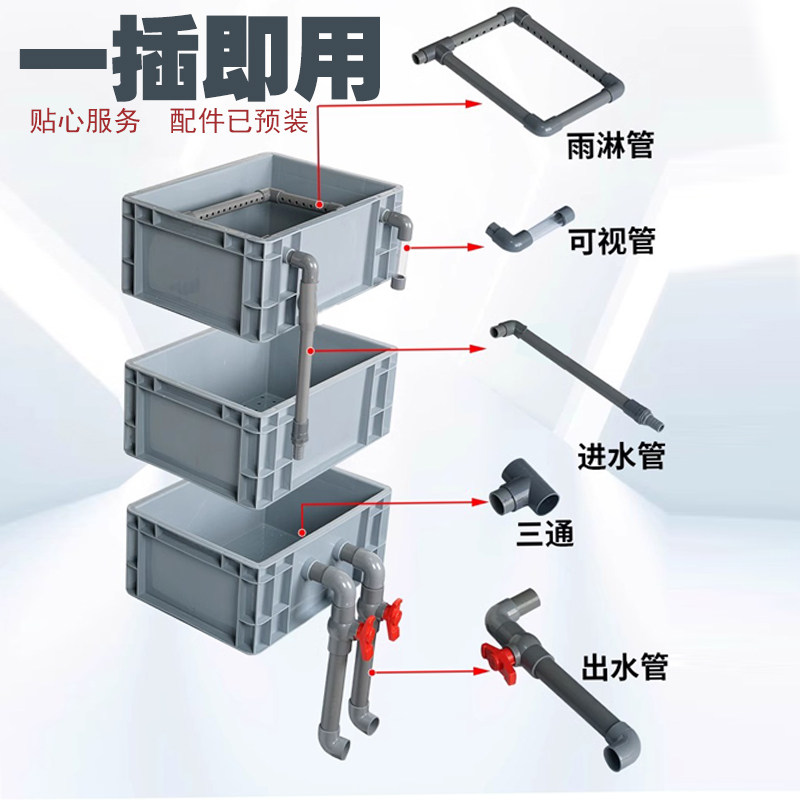 鱼缸过滤箱周转箱外置净水循环系统滤材培菌鱼池鱼便清理带鱼马桶,淘宝优惠券,粉丝福利购,淘宝优惠卷