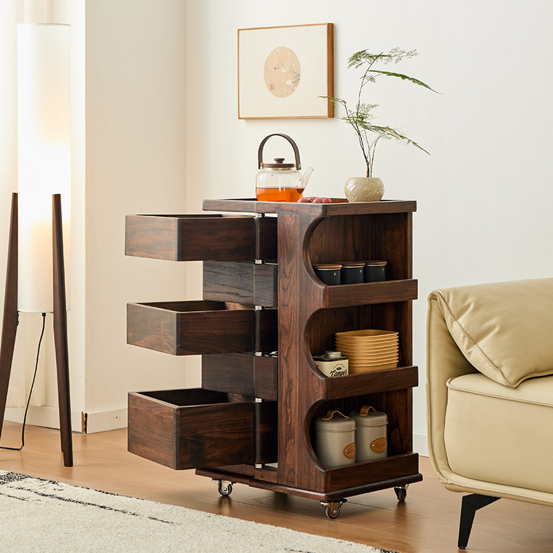 全实木老榆木胡桃色可移动茶水波比牙科柜子酒店家用民宿旋转柜子,淘宝优惠券,粉丝福利购,淘宝优惠卷
