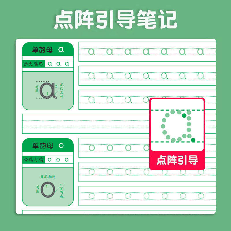 Pinyin alphabet practice paper kindergarten practice copybook dot matrix tracing book silent writing young children's transition to preschool special training