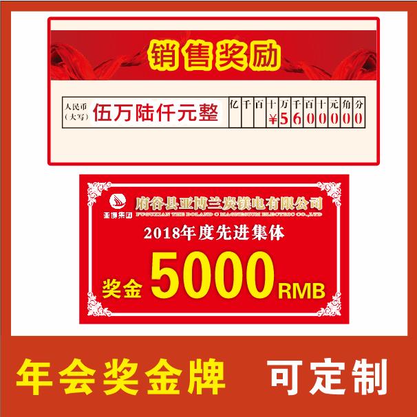 公司企业年会一等奖现金支票牌拍照道具奖金牌kt板仪式颁奖牌定制 - 图2