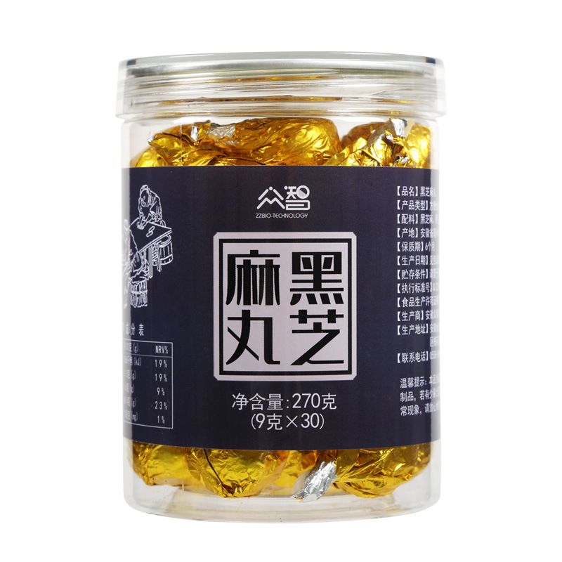 众智黑芝麻丸270g黑芝麻黑豆麦芽糖浆蜂蜜黑米芝麻球九制辟谷丸子 - 图3