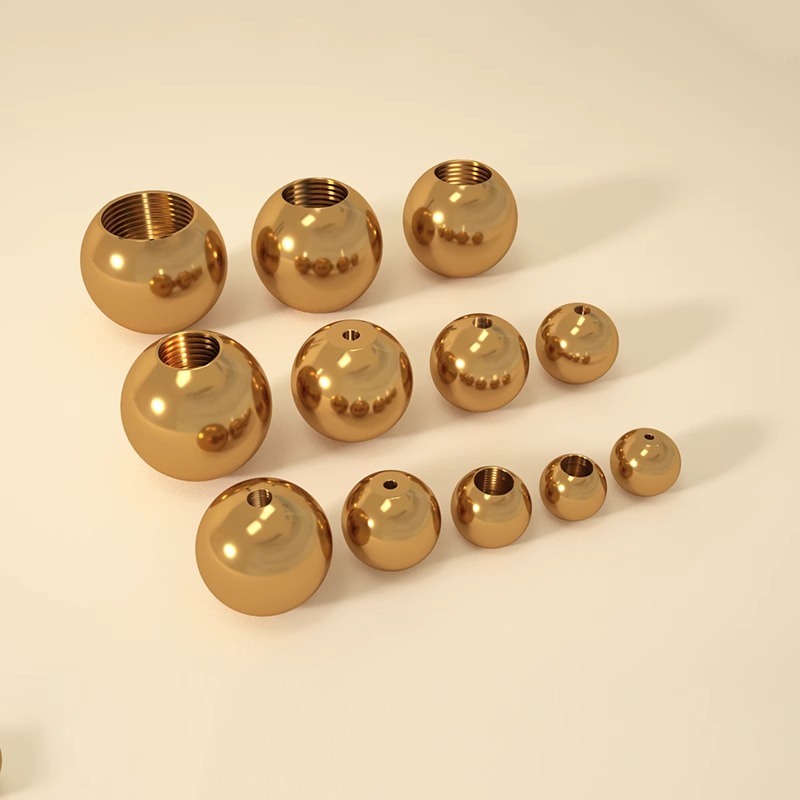黄铜圆球螺母内牙枝帽光头帽黄铜花堵头螺帽装饰灯具灯饰螺丝钉帽
