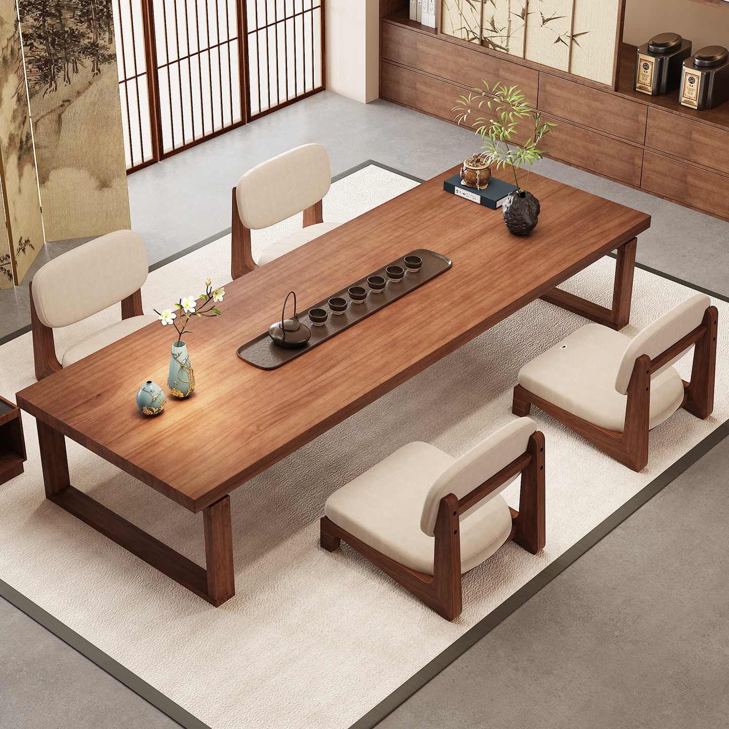 宋氏美学实木茶桌日式榻榻米禅意茶台家用阳台矮桌子长条桌小茶几,淘宝优惠券,粉丝福利购,淘宝优惠卷