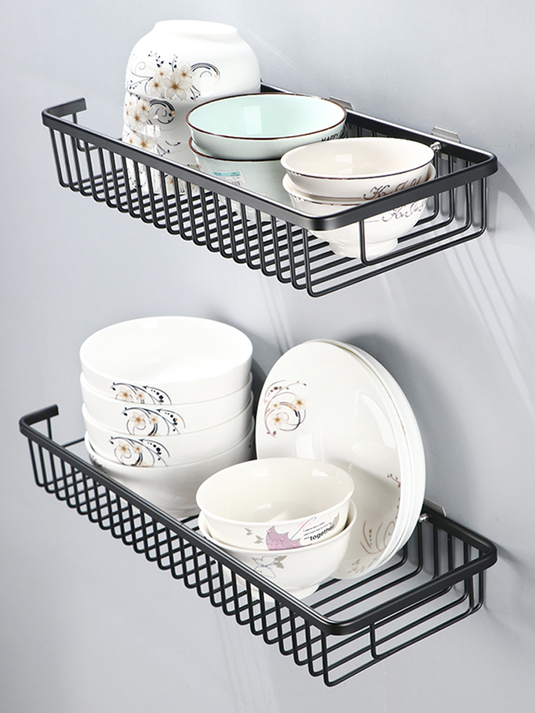 麦爆太空铝沥水碗碟收纳架壁挂厨房置物架用品用具小百货多功能碗