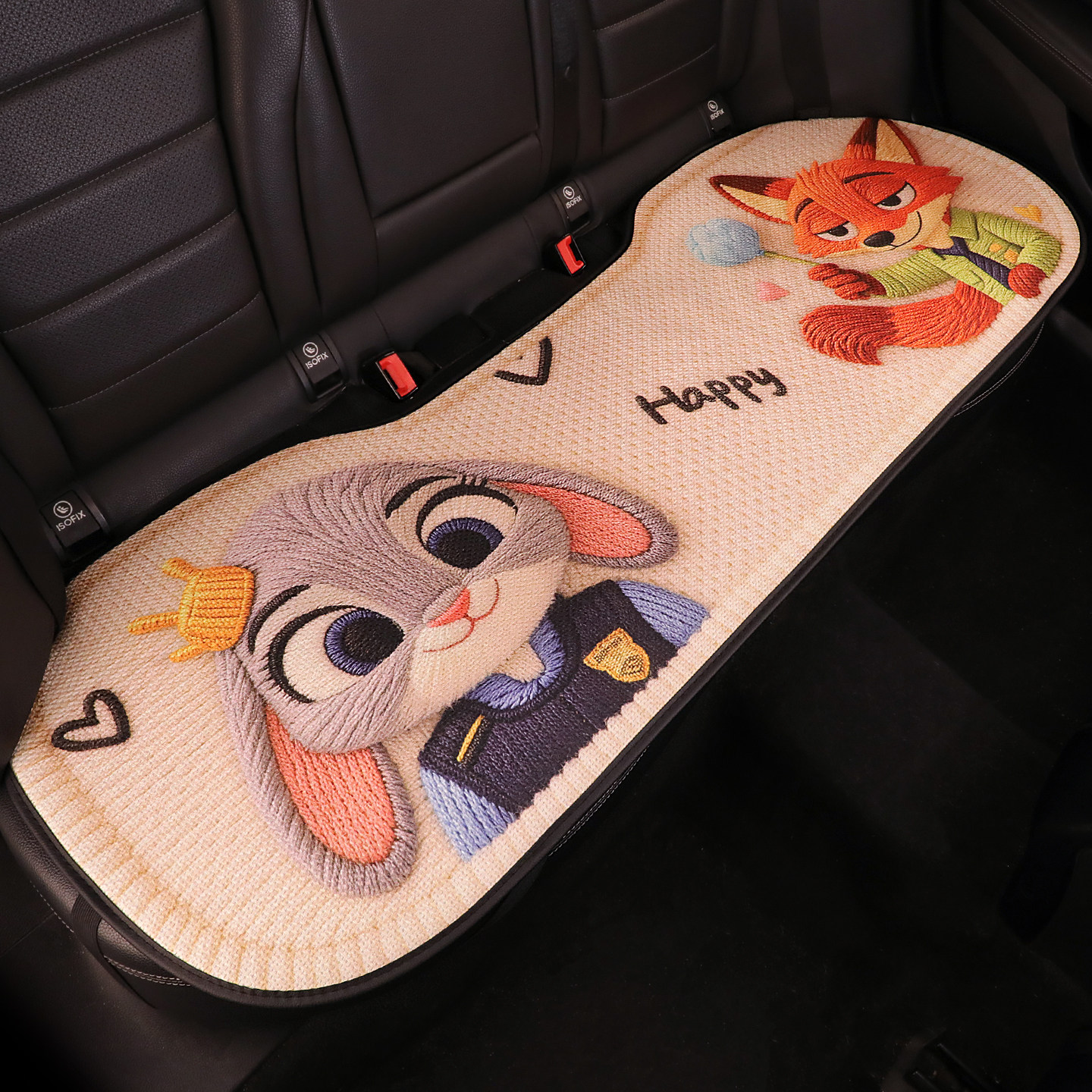 【疯狂动物城】尼克朱迪汽车坐垫透气后排座垫半包座椅套四季通用,淘宝优惠券,粉丝福利购,淘宝优惠卷